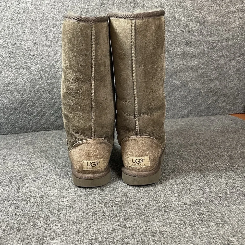 UGG Boots Classic Tall Women's Size 6 Grey Gray Pullon Sheepskin Shoes Warm Cozy